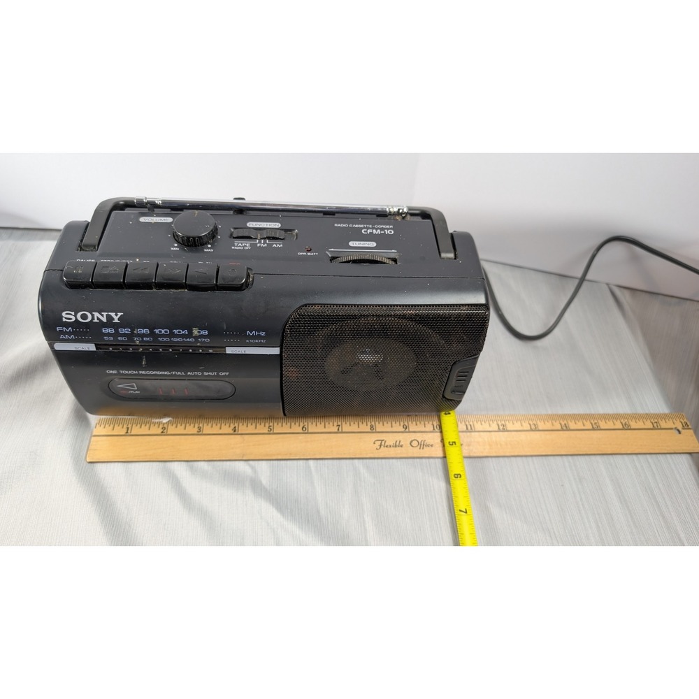 Sony Radio Cassette-Corder CFM-10 Black Vintage AM/FM Portable Boombox